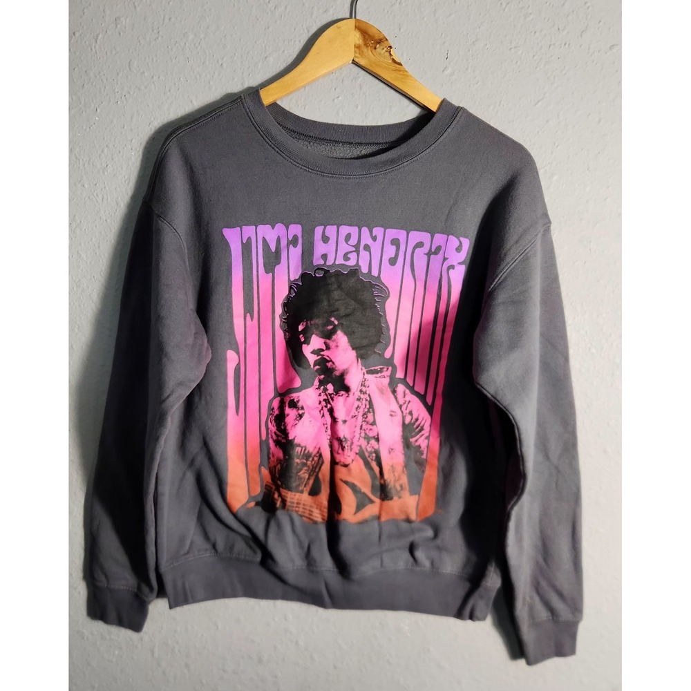 Authentic Jimi Hendrix Women's Sz M Long Sleeves Black Crew Neck Sweater